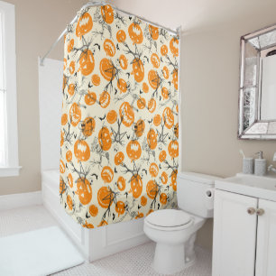 The Pumpkin King Halloween Pattern Shower Curtain