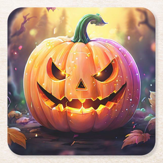 The Pumpkin, Paper Plates Square Paper Coaster (Front)