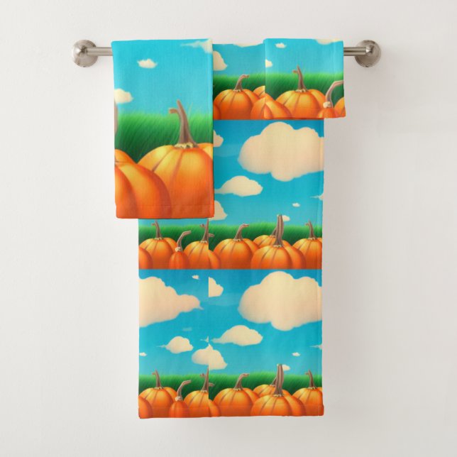 The Pumpkin Patch Bath Towel Set (Insitu)