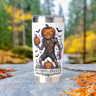 The Pumpkin’s Grim Reaping – Halloween Fantasy Art Insulated Tumbler