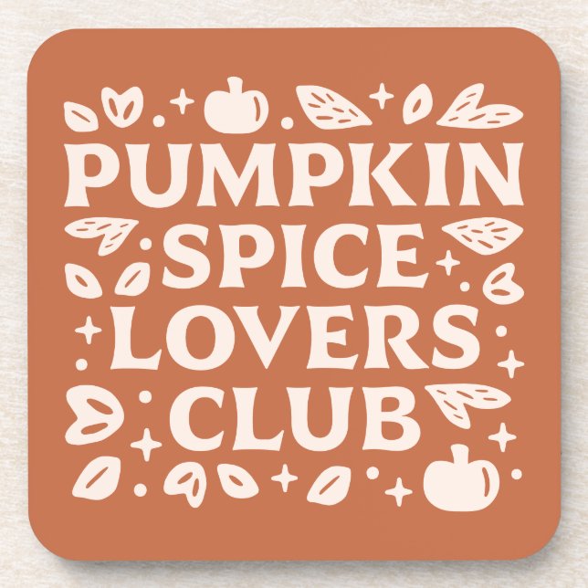 The Pumpkin Spice Lovers Club Beverage Coaster (Front)