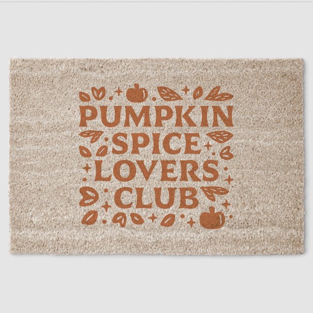 The Pumpkin Spice Lovers Club Fiber Doormat (Front)