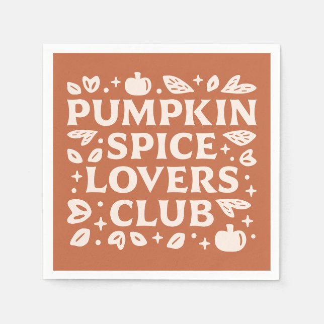 The Pumpkin Spice Lovers Club Napkins (Front)