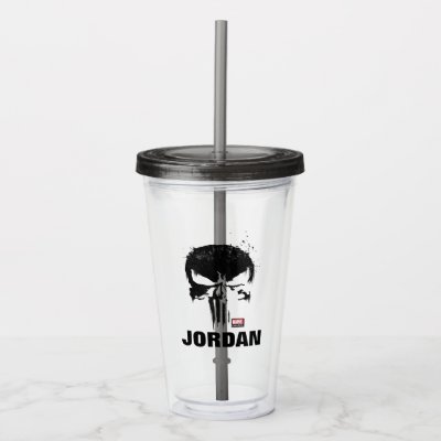 The Punisher | Painted Skull Logo Acrylic Tumbler