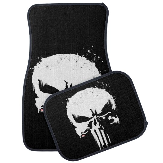 The Punisher Painted Skull Logo Car Floor Mat Zazzle Com