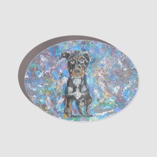 The Pup Oval Car Magnet