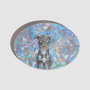 The Pup Oval Car Magnet