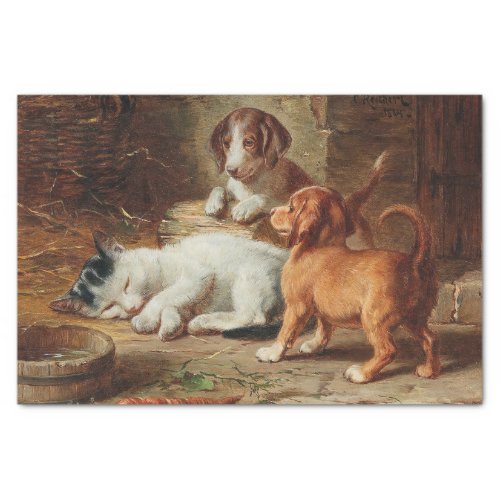 The Puppies Are Awake by Carl Reichert Tissue Paper