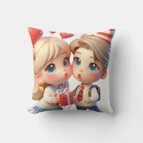 The Pure and Sweet Kiss Throw Pillow