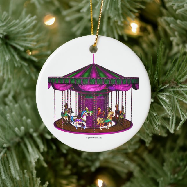 The Purple Carousel Ceramic Ornament (Tree)