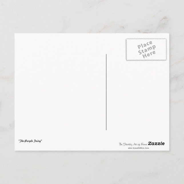 "The Purple Fairy" postcard (Back)