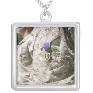 The Purple Heart Award 2 Silver Plated Necklace