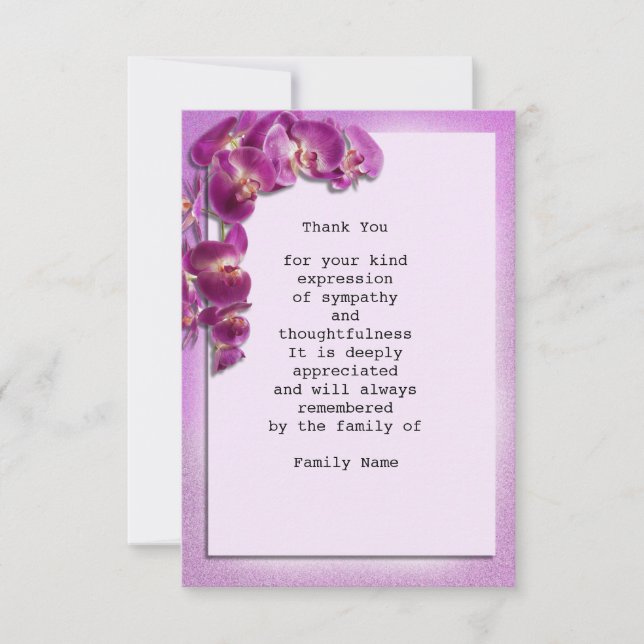 The Purple Orchid Thank You Card (Front)