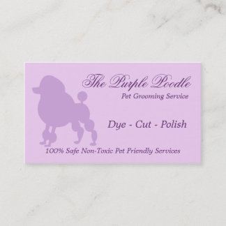 The Purple Poodle Pet Grooming Business Card