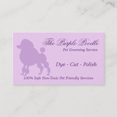 The Purple Poodle Pet Grooming Business Card