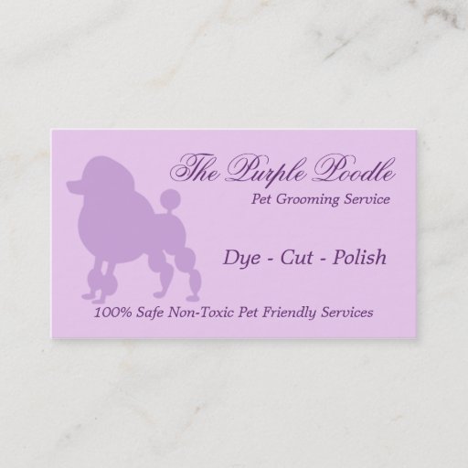 Customizable The Purple Poodle Pet Grooming Business Card
