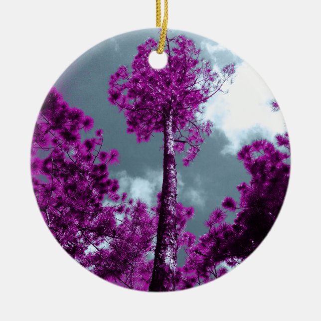 The Purple Tree Ceramic Ornament (Front)