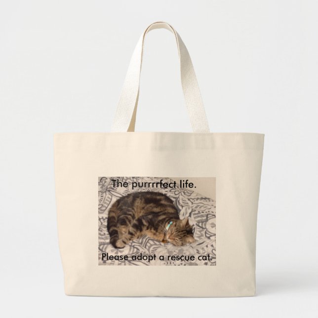 The purrrrfect life. large tote bag (Front)