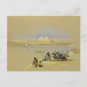 The Pyramids at Giza, near Cairo (w/c) Postcard