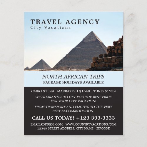 The Pyramids Of Giza Cairo Travel Agency Advert Flyer