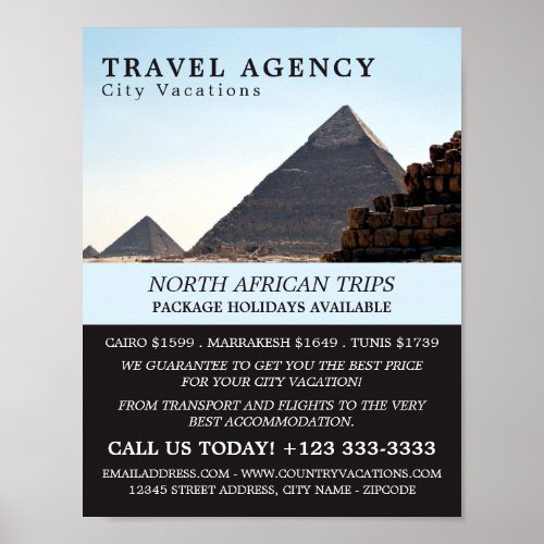 The Pyramids Of Giza Cairo Travel Agency Advert Poster