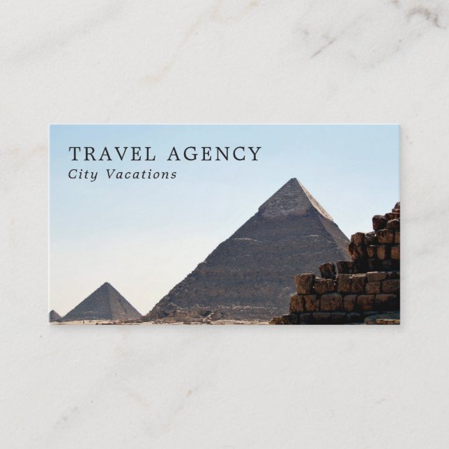 The Pyramids Of Giza, Cairo, Travel Agent  Business Card (Front)