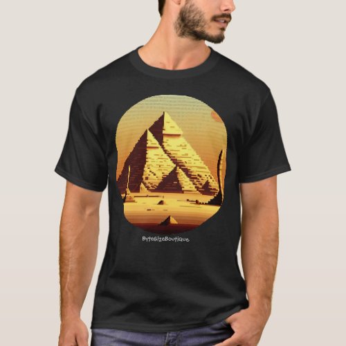 The Pyramids of Giza Custom text Cute Retro 8bit T_Shirt