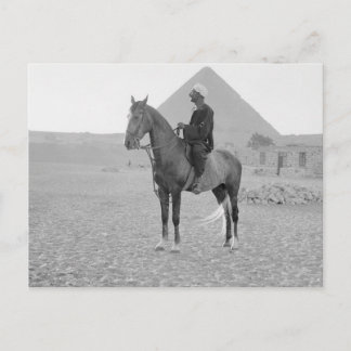 The Pyramids of Giza with Horseman circa 1934 Postcard