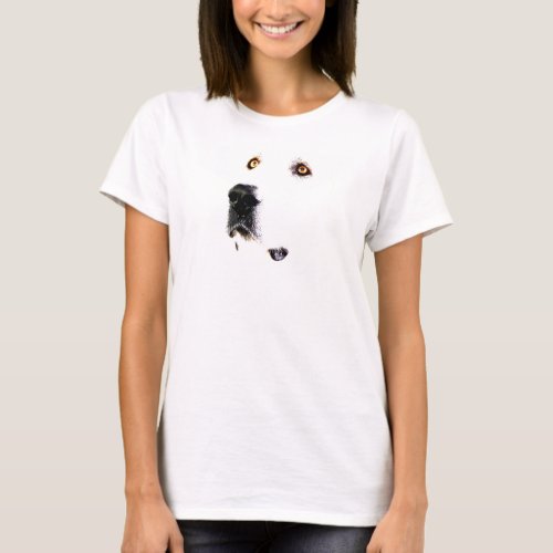 The Pyrenees Stare front female Tee