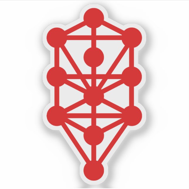 The Qabalistic Tree Of Life (red) Sticker (Front)