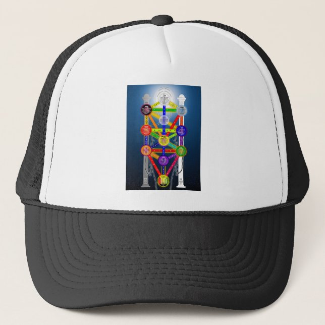 The Qabalistic Tree of Life Structure Diagram Trucker Hat (Front)