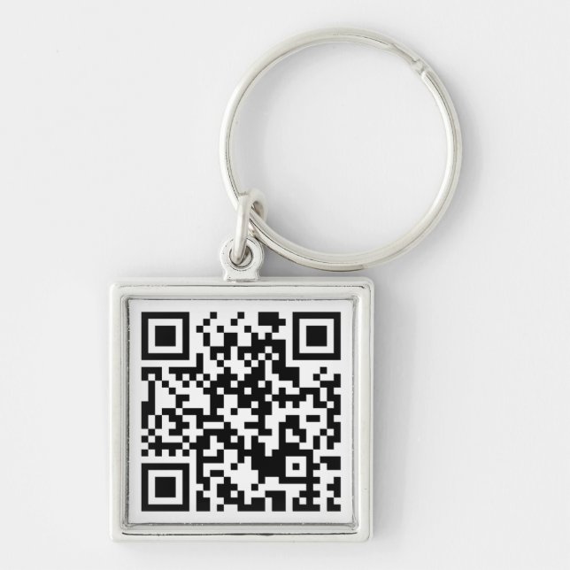 The QR Code Modern Business Card Keychain (Front)