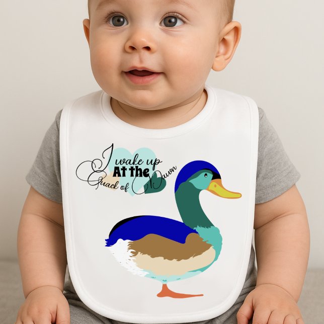 The quack of dawn: beautiful Mallard duck Baby Bib (( AI generated picture, not the reality ))