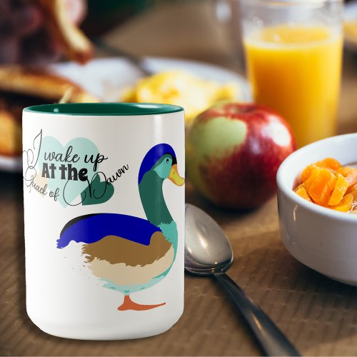 The quack of dawn beautiful Mallard duck Two_Tone Coffee Mug