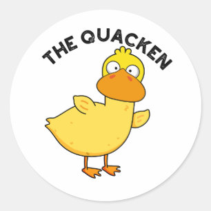 The Quacken Funny Duck Pun  Classic Round Sticker