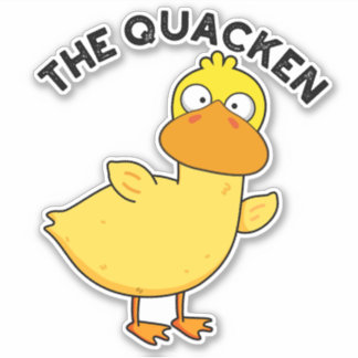 The Quacken Funny Duck Pun Sticker