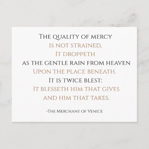 The Quality of Mercy Postcard