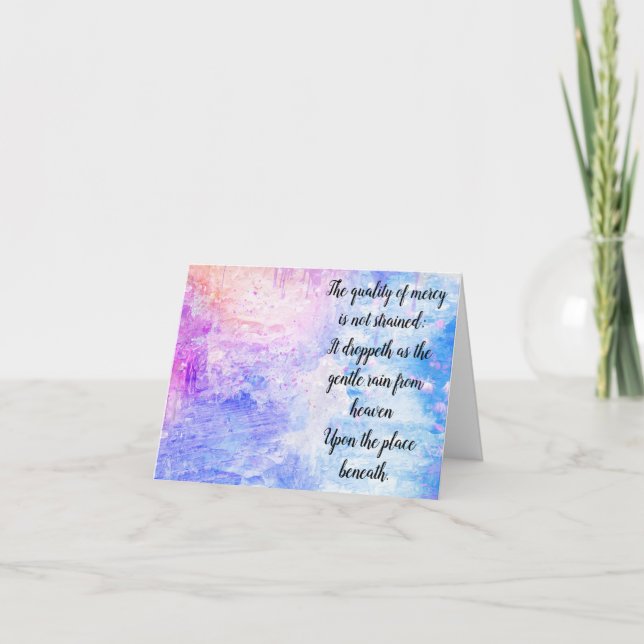 The Quality of Mercy Thank You Card (Front)