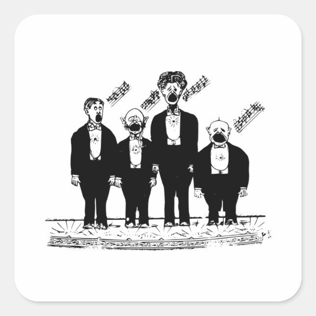 The Quartet, Barbershop Singers, Square Sticker (Front)