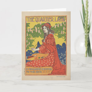 The Quartier Latin 1890 Vintage Magazine Card