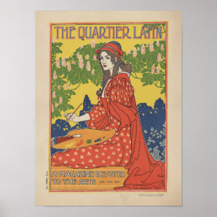 The Quartier Latin 1890 Vintage Magazine Poster