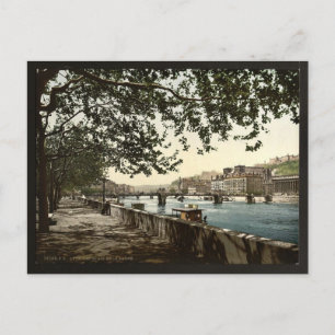 The quay of the Saône, Lyons, France classic Postcard