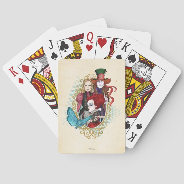 The Queen, Alice & Mad Hatter 3 Poker Cards (Back)