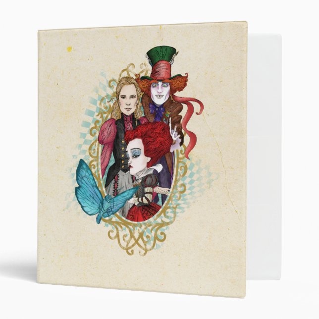 The Queen, Alice & Mad Hatter 3 Ring Binder (Front/Inside)