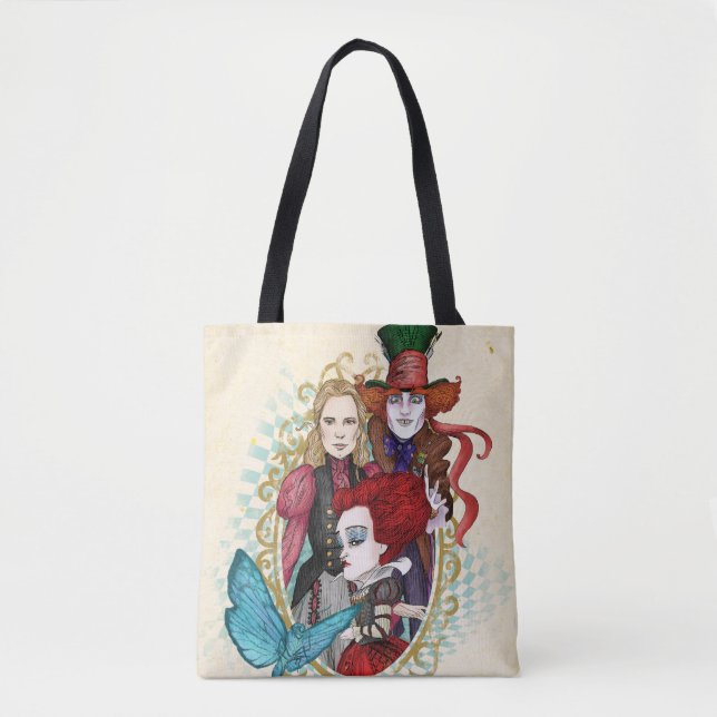 The Queen, Alice & Mad Hatter 3 Tote Bag (Front)