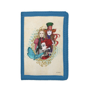 The Queen, Alice & Mad Hatter 3 Trifold Wallet