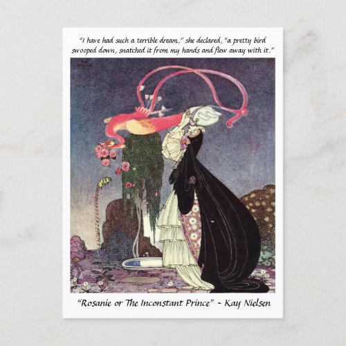 The Queen and magical bird vintage illustration Postcard