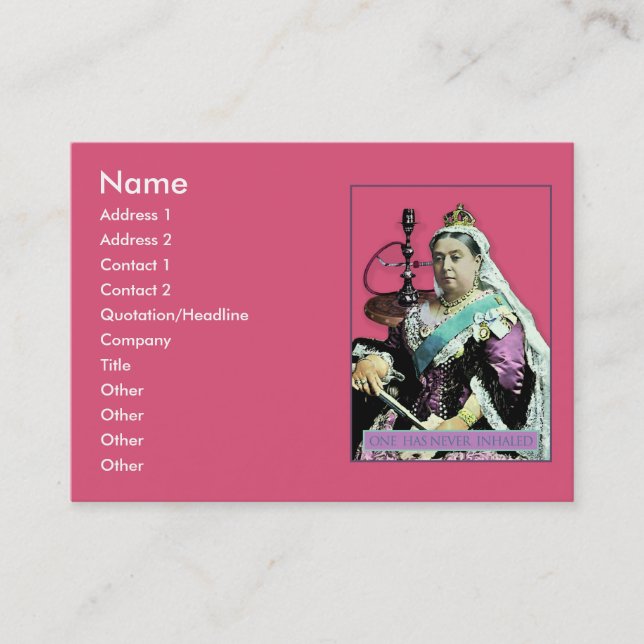 The Queen and The Hookah Business Card (Front)