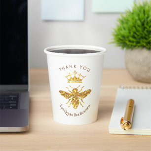 the queen bee logo paper cups