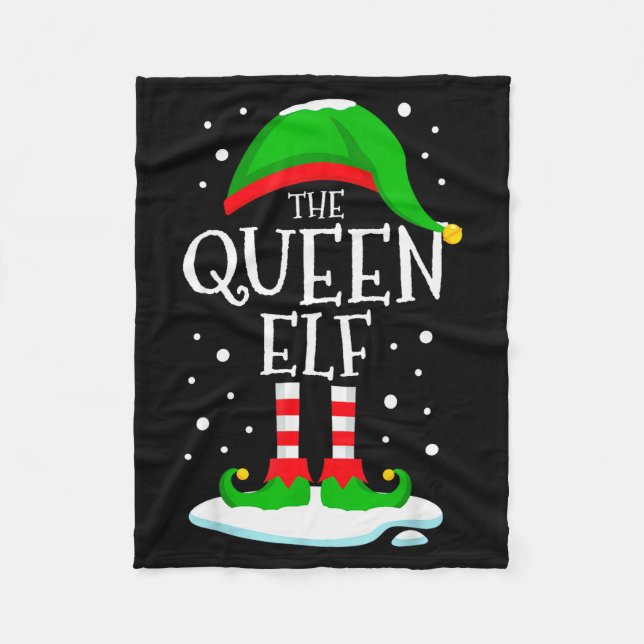 The Queen Elf Christmas Family Matching Xmas Women Fleece Blanket (Front)